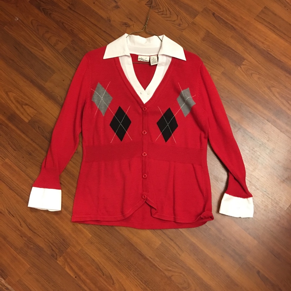 Red and black sweater